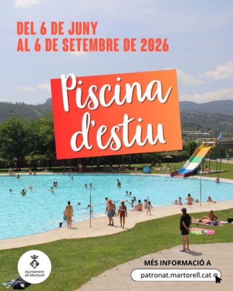 La Bustia cartell piscina Martorell 2026