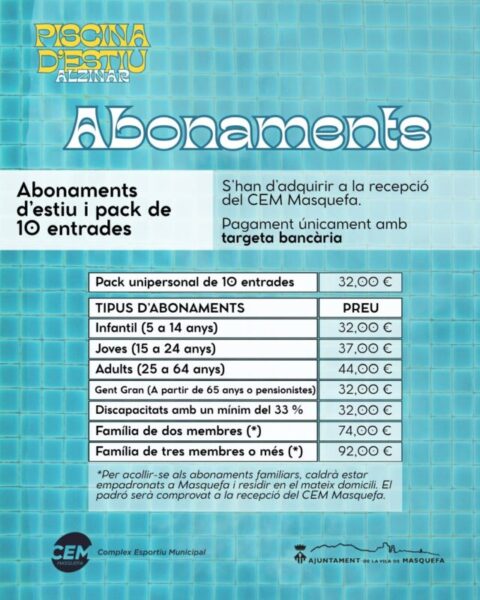 La Bustia cartell piscina Masquefa 1