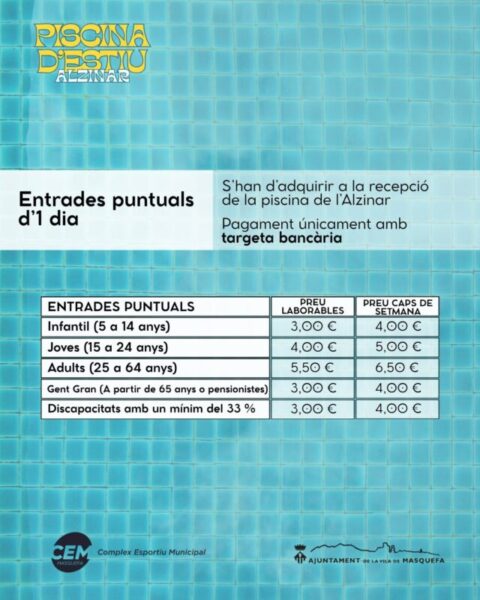 La Bustia cartell piscina Masquefa 3