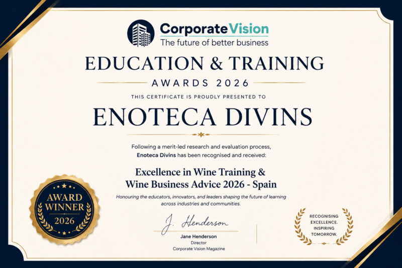 La Bustia certificat premi internacional Enoteca Divins Martorell