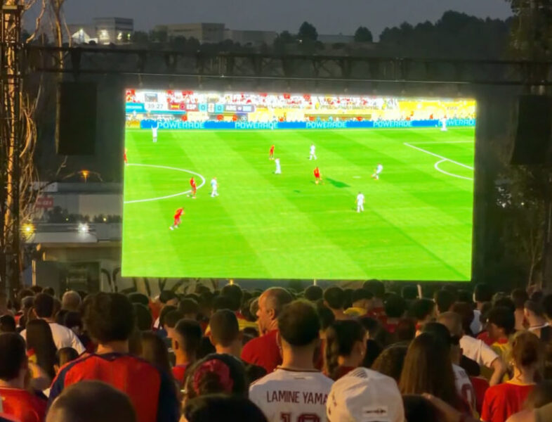 La Bustia Sant Andreu pantalla gegant i celebracions Espanya campiona Copa Mon futbol 2026