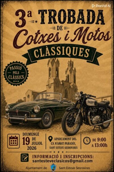 La Bustia cartell trobada cotxes classics Sant Esteve