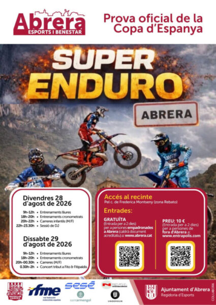 La Bustia cartell SuperEnduro Espanya agost 2026 Abrera