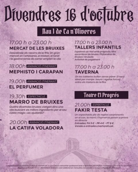 La Bustia cartell Fira Bruixes Martorell 2