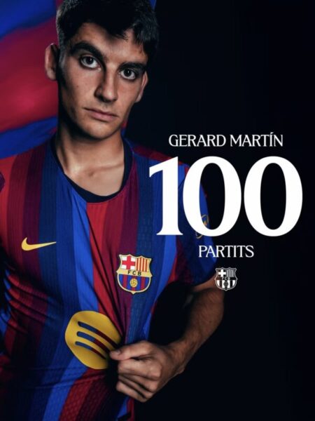 La Bustia cartell Gerard Martin 100 partits amb el Barcelona
