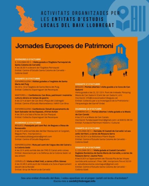 La Bustia cartell Jornades Europees Patrimoni