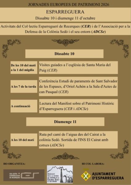 La Bustia cartell Jornades Patrimoni Esparreguera