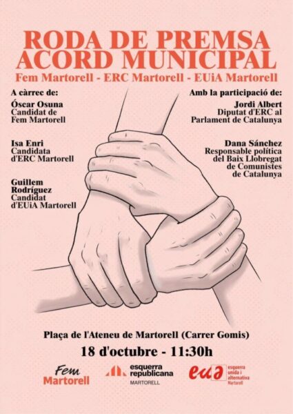 La Bustia cartell acord municipal Fem Martorell ERC i EUiA 18 octubre 2026