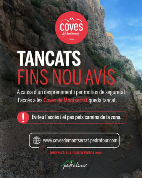 La Bustia cartell despreniment Coves Montserrat