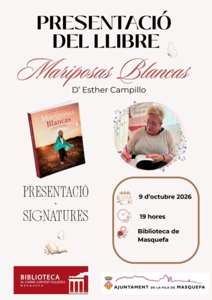 La Bustia cartell presentacio llibre Mariposas Blancas Masquefa