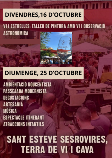 La Bustia cartell taller Tinta i Vi i nova data fira vi i cava Sant Esteve octubre 2026