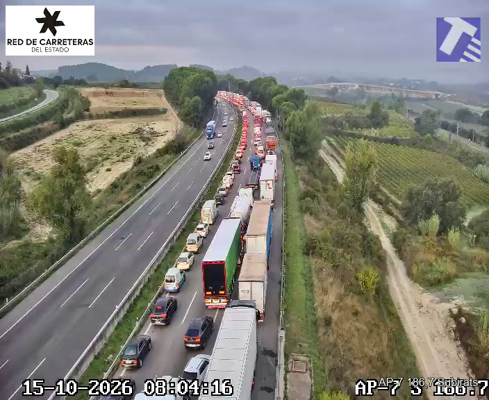 La Bustia retencions AP7 per accident Transit Subirats