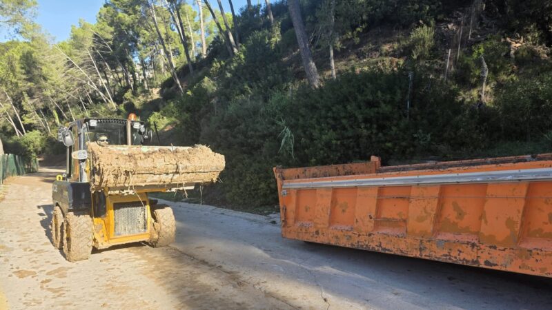 La Bustia treballs al cami del Motor despres temporal i neteja Sant Esteve